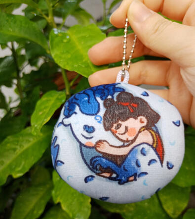 nezha oubing plush charm front