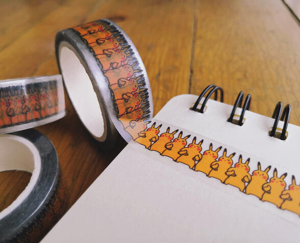 wall of pikachu clear tape